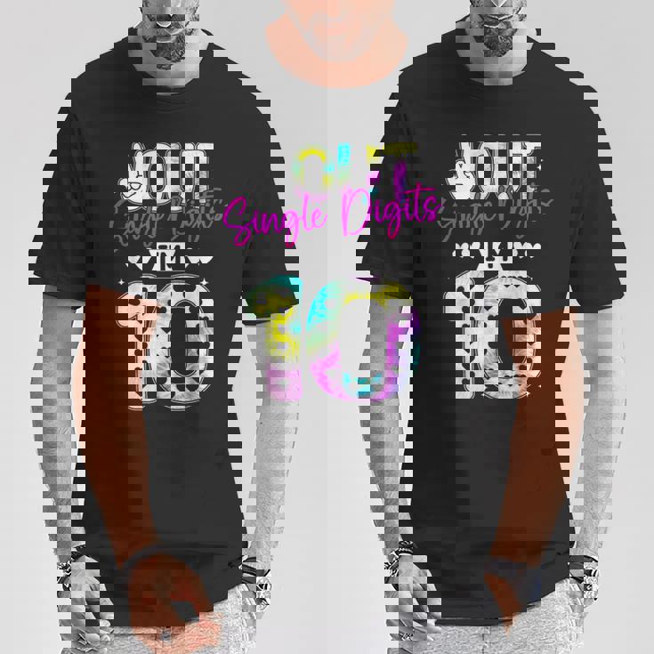 Peace Out Single Digits I'm 10 Digits Birthday Girls Tie Dye T