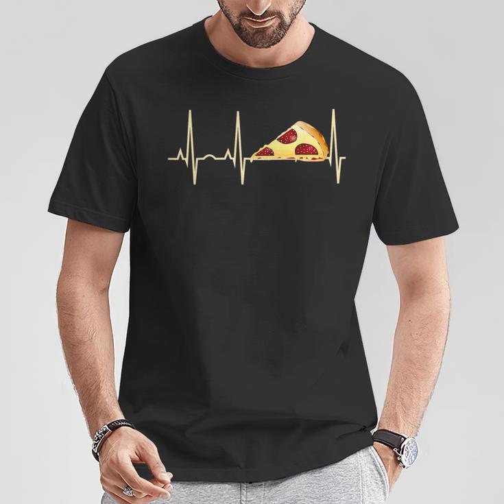 Pizza Pepperoni Pizza Heartbeat T-Shirt Lustige Geschenke