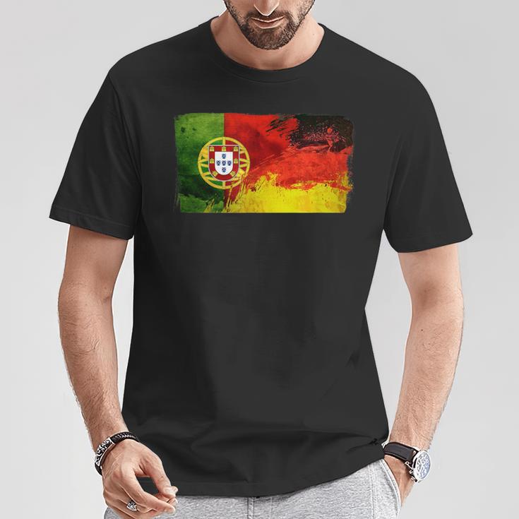 Portugal Deutschland Fusion Football Sport Competition Friends T-Shirt Lustige Geschenke