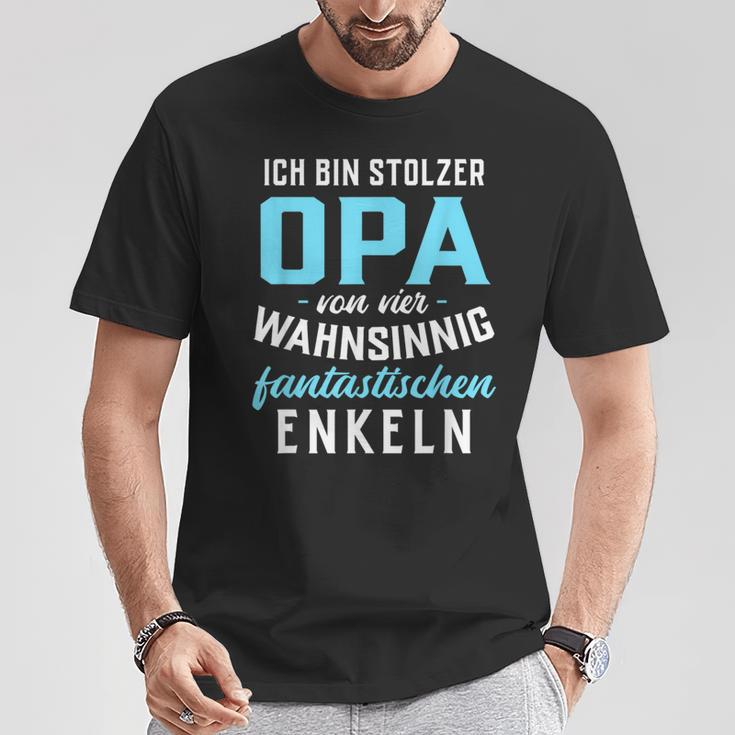 With Proud Grandpaonier Wahnsinnig Fantastischen Grandkels 4 Grandson S T-Shirt Lustige Geschenke