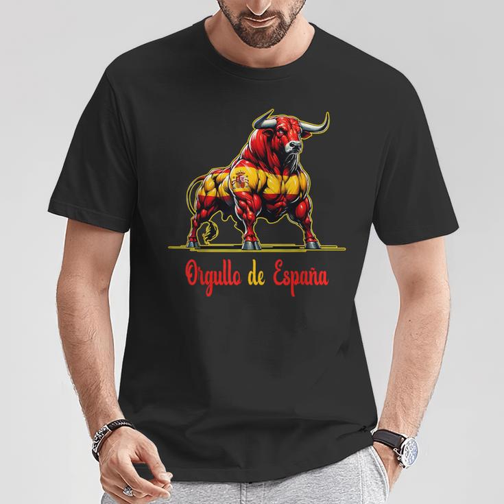 Proud Of Spain Bull Flags Español Pamplona T-Shirt Lustige Geschenke