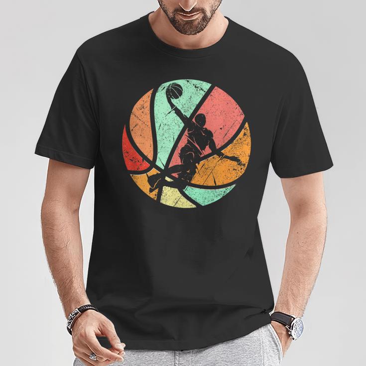 Retro Basketball Player Dunk Silhouette T-Shirt Lustige Geschenke