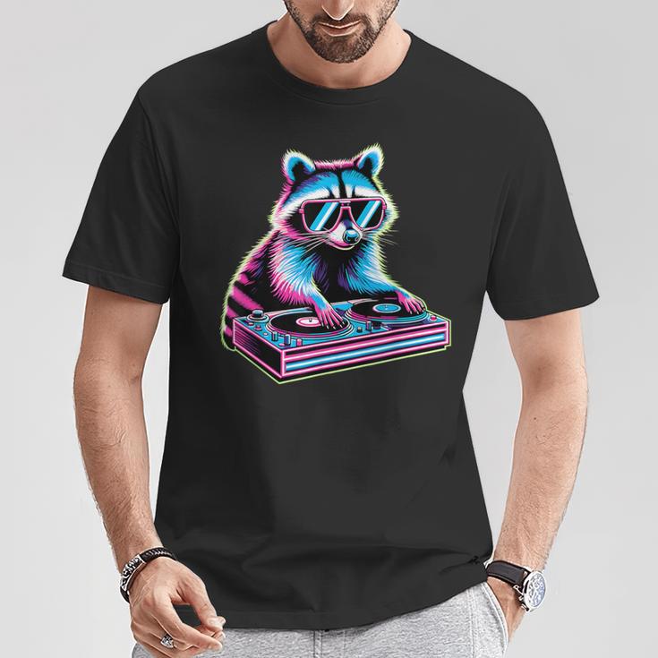 Retro Raccoon Dj Children Raccoon T-Shirt Lustige Geschenke