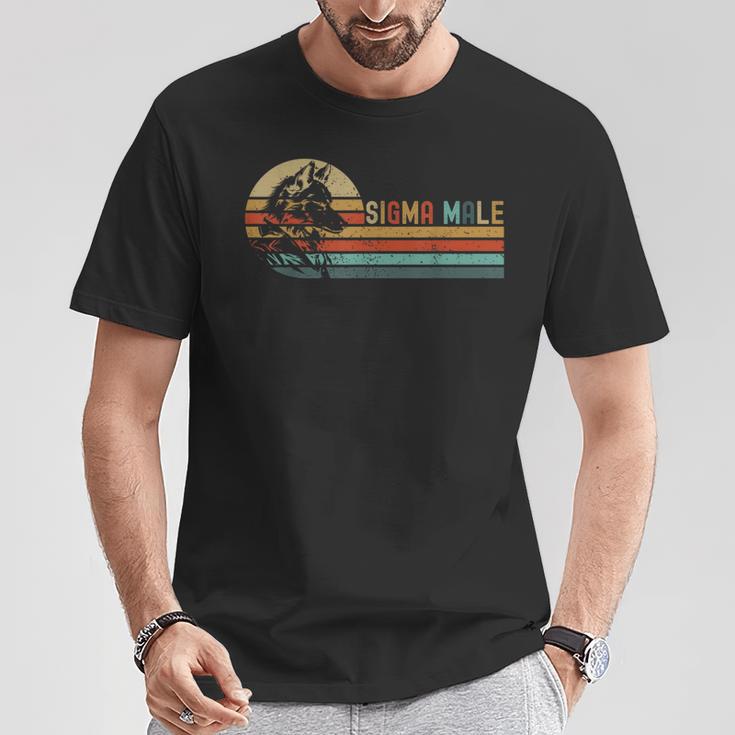 Retro Sigma Männlicher Wolf Lustige Sarkastische Zitate Witzige Witze T-Shirt Lustige Geschenke