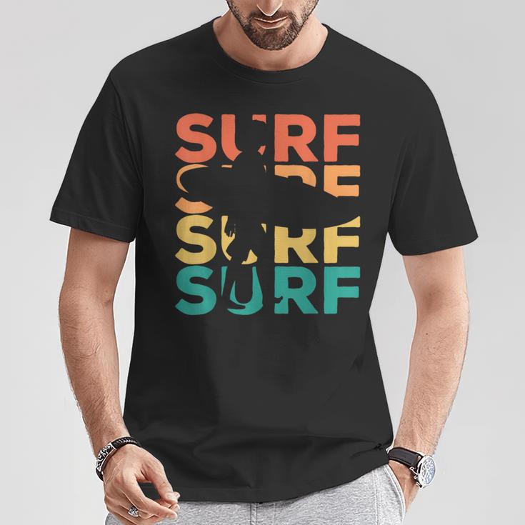 Retrointage Surfing For Surfer And Wave Rider T-Shirt Lustige Geschenke