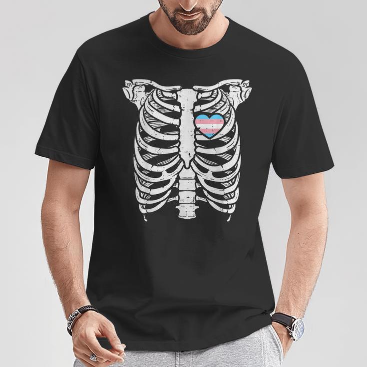 Ribcage Transgender Heart Transsexual Trans Pride Flag Lgbt T-Shirt Lustige Geschenke