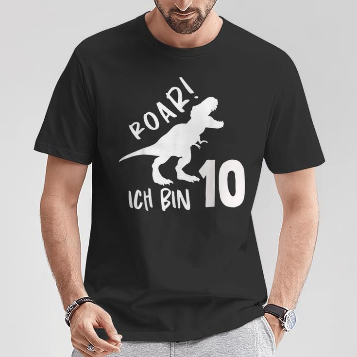 Roar Ich Bin 10 Jahre Alt 10Th Birthday T-Rex Dino T-Shirt Lustige Geschenke