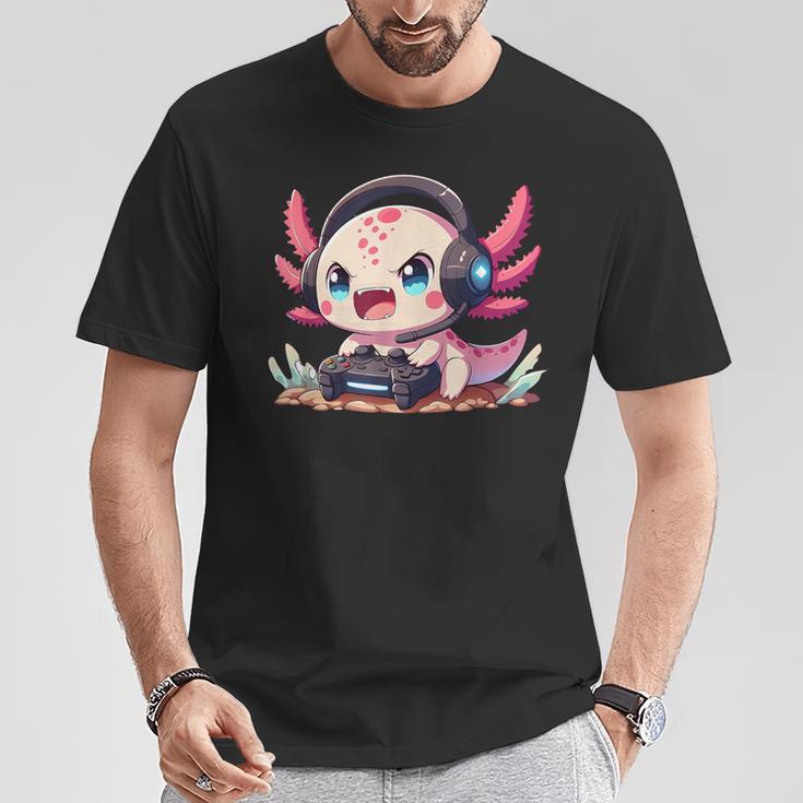 Rosa Axolotl Anime Gamesolotl Axolotl Gamer T-Shirt Lustige Geschenke