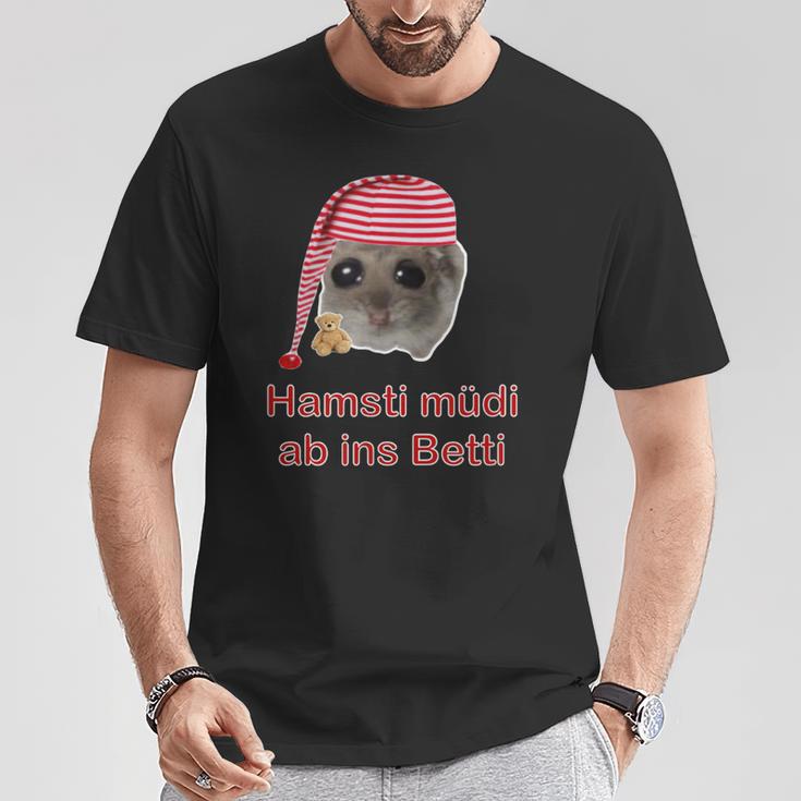 Sad Hamster Sad Hamster Hamsty Hamsti Sleep T-Shirt Lustige Geschenke