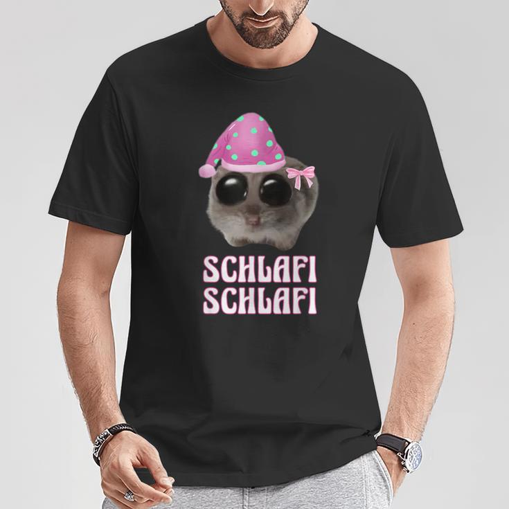 Schlafi Schlafi Sad Hamster Hamstie Meme Sleep T-Shirt Lustige Geschenke