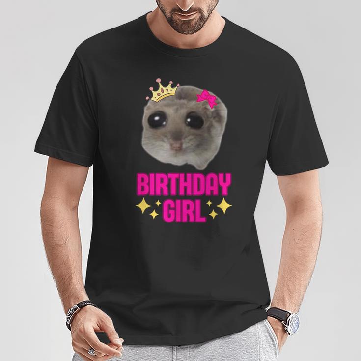 Schlafi Schlafi Sad Hamster Meme Birthday Girl T-Shirt Lustige Geschenke