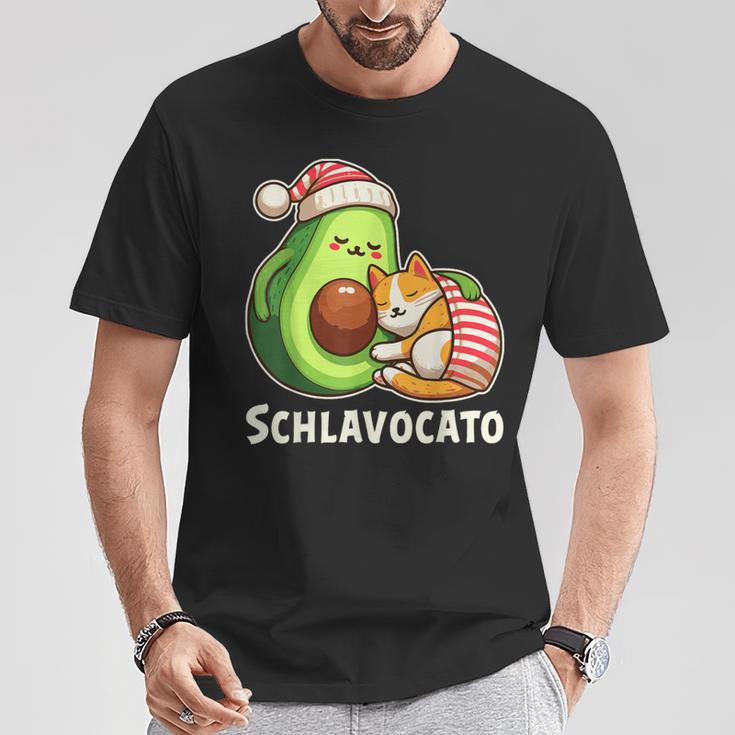 Schlavocato Official Sleep Pyjamas Sleep Avocado Cat T-Shirt Lustige Geschenke