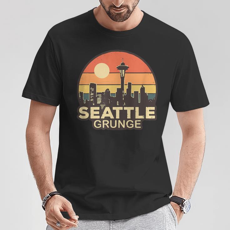 Seattle Grungeintage Skyline T-Shirt Lustige Geschenke