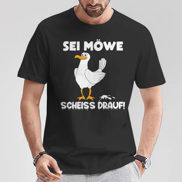 Sei Möwe Scheiss Drauf T-Shirt Lustige Geschenke