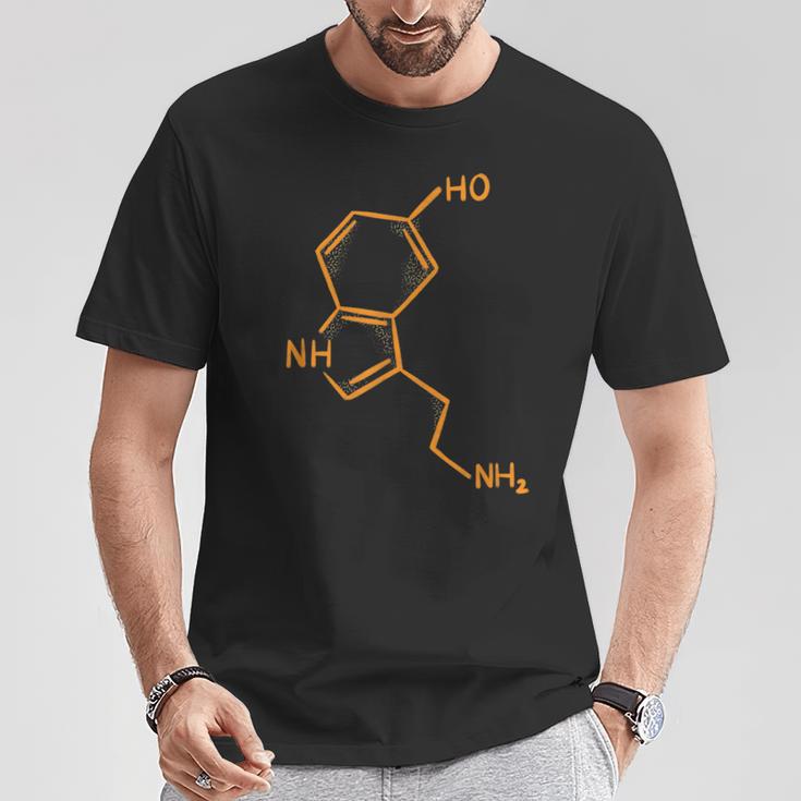 Serotonin Chemische Strukturen Chemie T-Shirt Lustige Geschenke