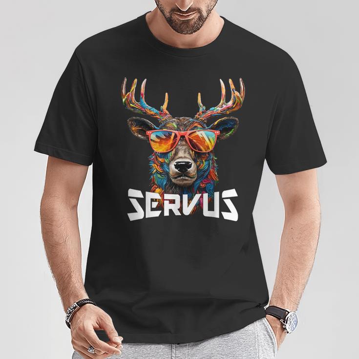 Servus Costume Costume Stag Tyrol & Bavaria T-Shirt Lustige Geschenke