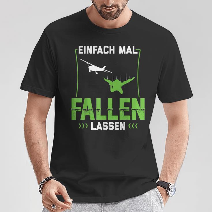 Skydive Parachute Jumping Einfach Mal Fallen Simply Fall T-Shirt Lustige Geschenke