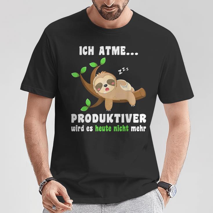 Sloth Sleep Ich Atme Produktiver Sloth T-Shirt Lustige Geschenke