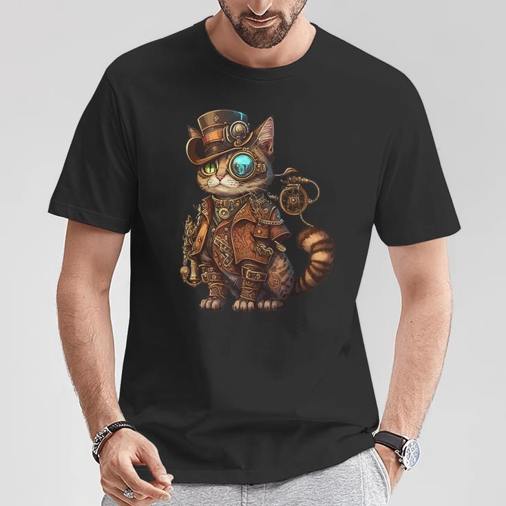 Steam Punk Cat Kitten Kitty Steampunk T-Shirt Lustige Geschenke