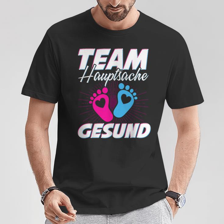 Team Hauptsache Gesund Gender Reveal T-Shirt Lustige Geschenke