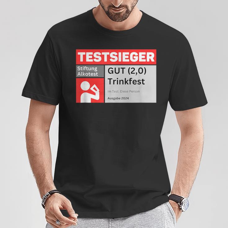 Test Winner Stiftung Alkotest Gut Trinkfest Malle Bumsbar T-Shirt Lustige Geschenke