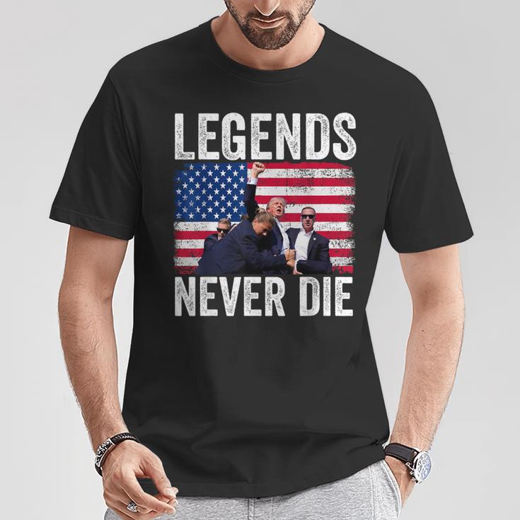 Trump Legends Never Die Trump Assassination Red T-Shirt Lustige Geschenke