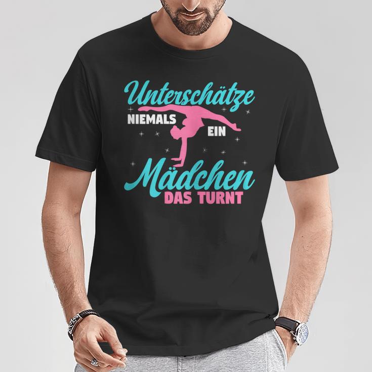 Turn Turnerin Unterschätze Niemals Ein Mädchen Das Turnt T-Shirt Lustige Geschenke