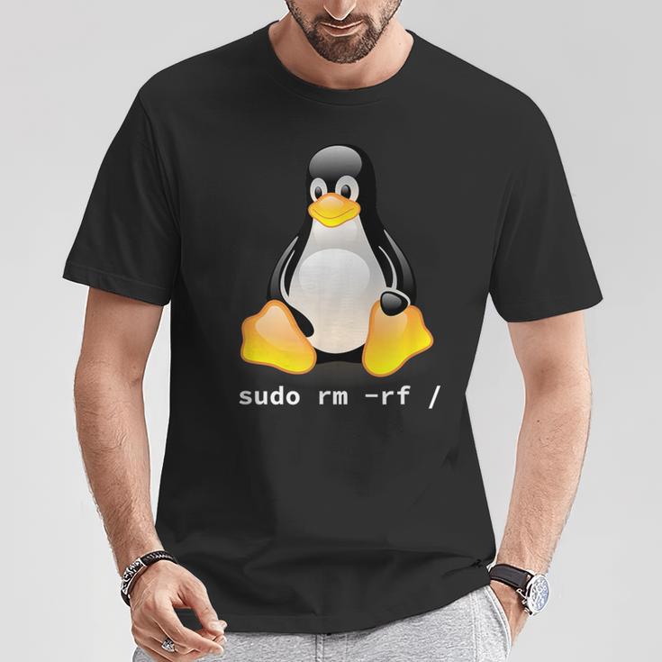 Tux Linux Penguin Sudo Rm -Rf Computer Science T-Shirt Lustige Geschenke