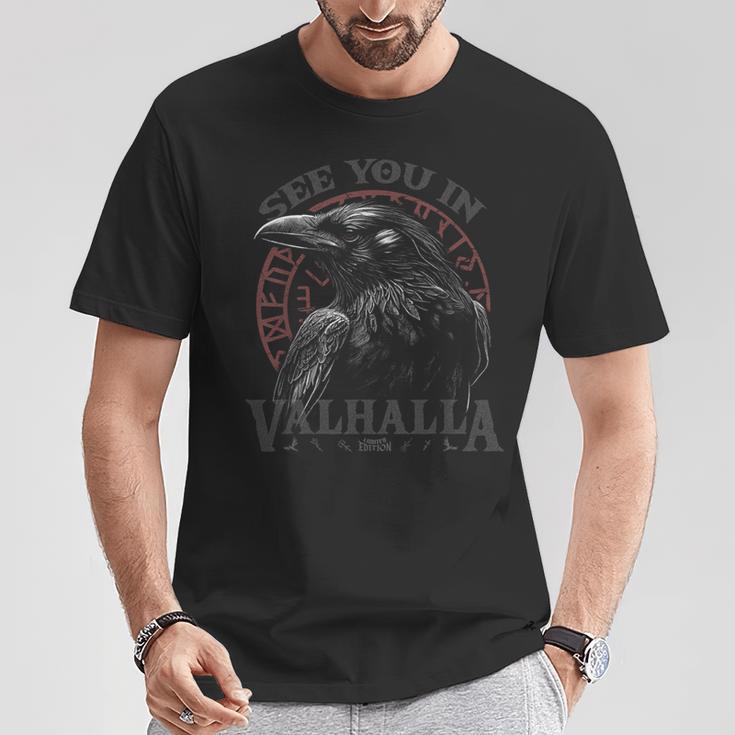 Valknutiking Wir Sehen Uns In Walhalla See You Inalhalla T-Shirt Lustige Geschenke