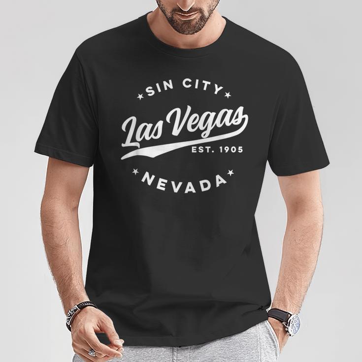 Vintage Lasegas Sin City Nevada Text T-Shirt Lustige Geschenke