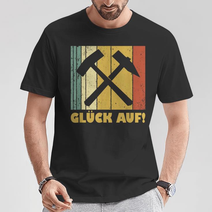 Vintage Ruhrpott Glück Auf Mining Beater And Iron T-Shirt Lustige Geschenke