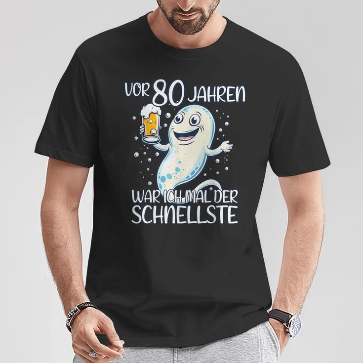 Vor 80 Jahren War Ich Mal Der Schnellste Geburtstag T-Shirt Lustige Geschenke