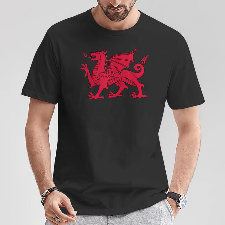 Walisischer Roter Drache Wales Flag T-Shirt Lustige Geschenke