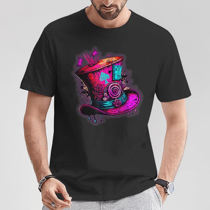 We're All Mad Here Pink Steampunk Alice In Wonderland Hat T-Shirt Lustige Geschenke