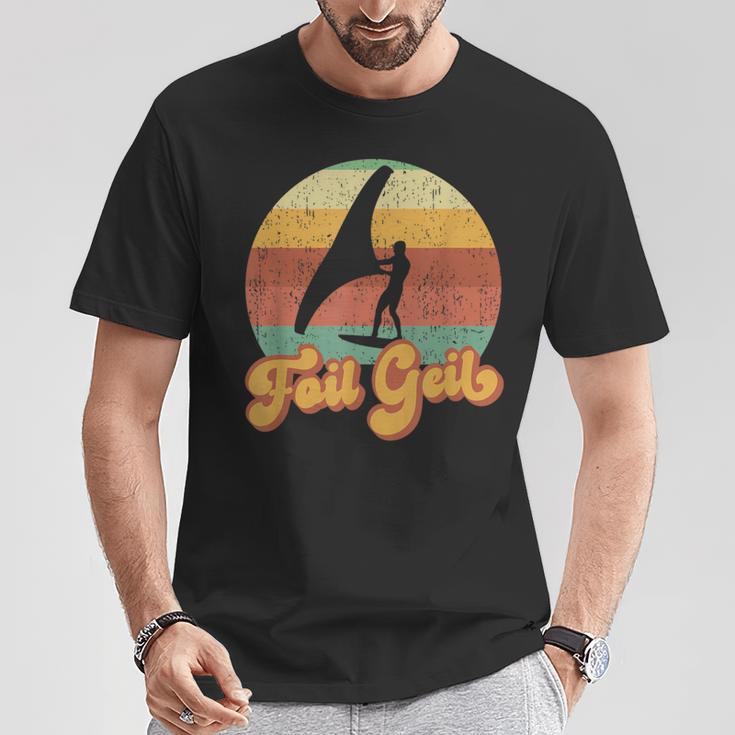 Wing Surf Foiling Foiler Retrointage Surfer Foil Geil T-Shirt Lustige Geschenke