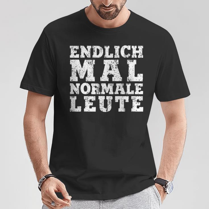 Withintage Print Endlich Mal Normale Leute T-Shirt Lustige Geschenke