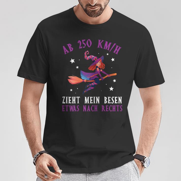 Women's From 250 KmH Zzug Mein Besen Nach Rechts Witches Saying T-Shirt Lustige Geschenke