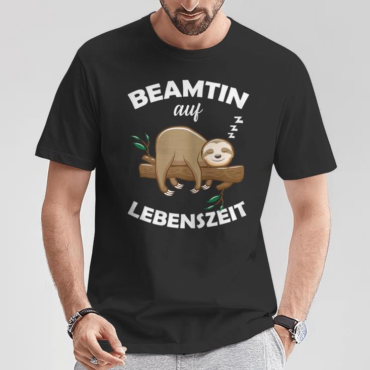 Women's Beamtin Auf Lebenszeit Officials Status Beamtung Sloth T-Shirt Lustige Geschenke