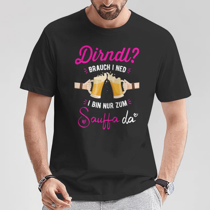 Women's Beer Measure Ich Braucht Kein Dirndl Ich Bin Zum Saufen Hier T-Shirt Lustige Geschenke