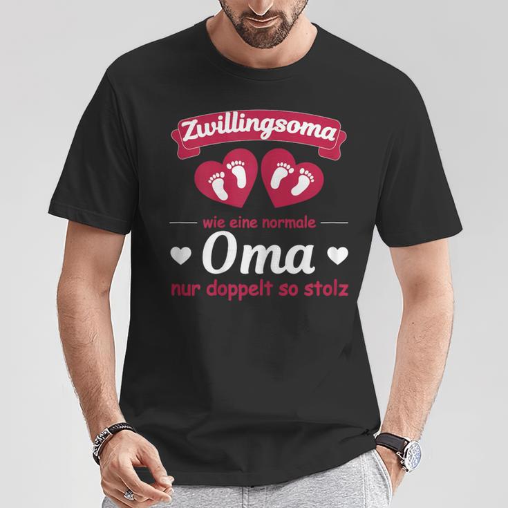 Women's Grandmaon Zwillingen Pregnancy Grandchildren Twin Soma T-Shirt Lustige Geschenke