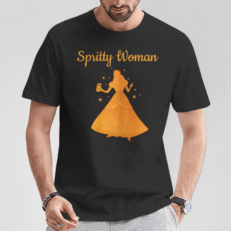 Women's Spritty Woman Beer Alcohol Saufen Trinkerin Malle Jga Saying T-Shirt Lustige Geschenke