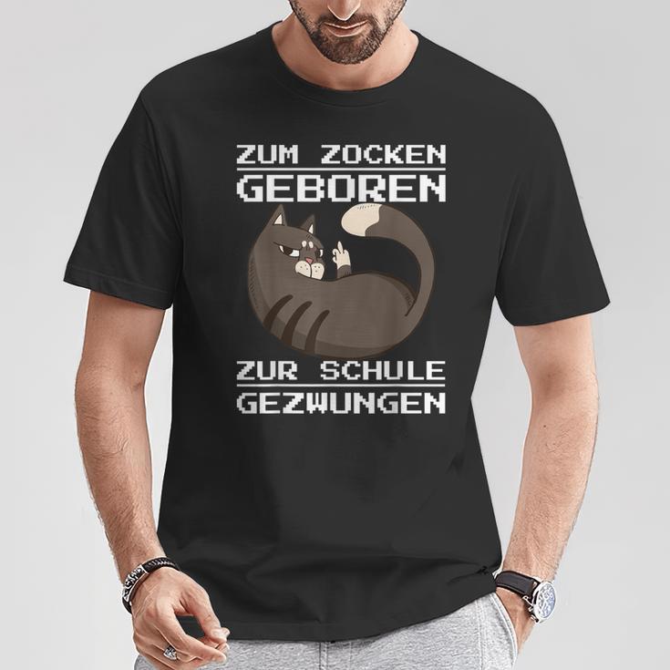 Zum Zocken Geboren Zum Schule Forces Console Ps5 Gaming T-Shirt Lustige Geschenke