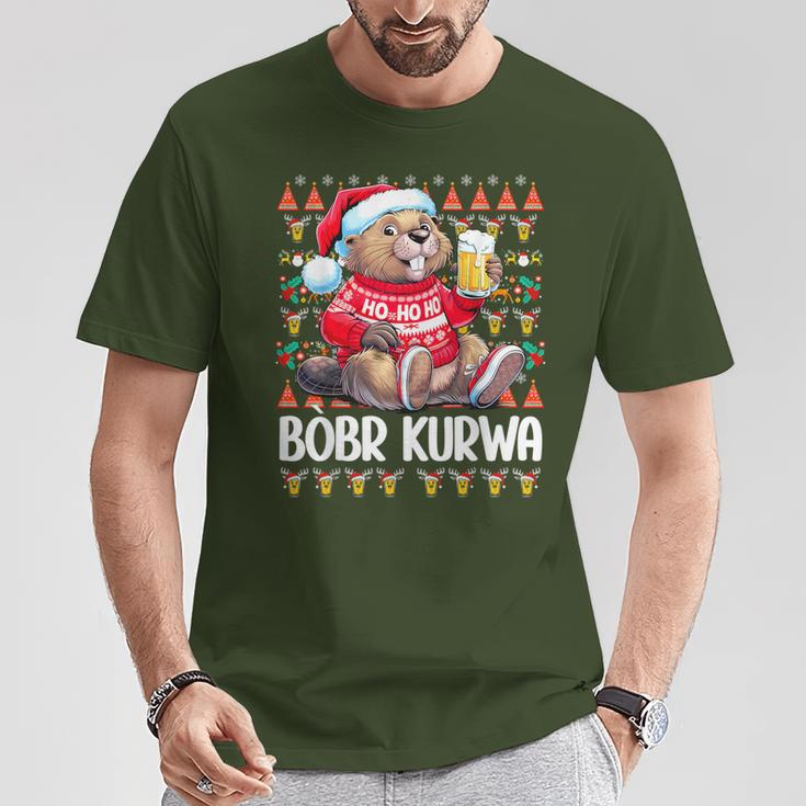 Bòbr Kurwa Christmas Jumper Polish Beer Bober Xmas Kurwa T-Shirt Lustige Geschenke