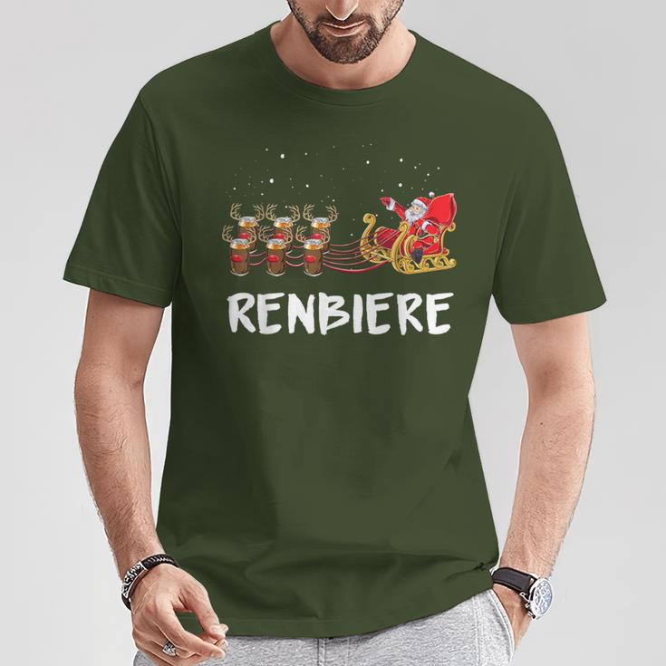 Beer Christmas Reindeer Santa T-Shirt Lustige Geschenke