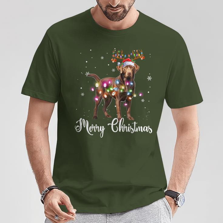 Labrador Retriever Christmas Reindeer Dog Lover T-Shirt Lustige Geschenke