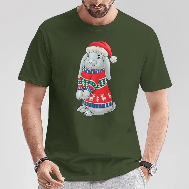 Rabbit Hat Hoppy Christmas Rabbit Christmas T-Shirt Lustige Geschenke