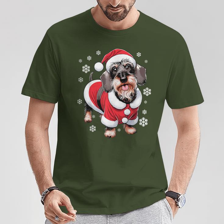 Rauhaardackel Dog Christmas T-Shirt Lustige Geschenke