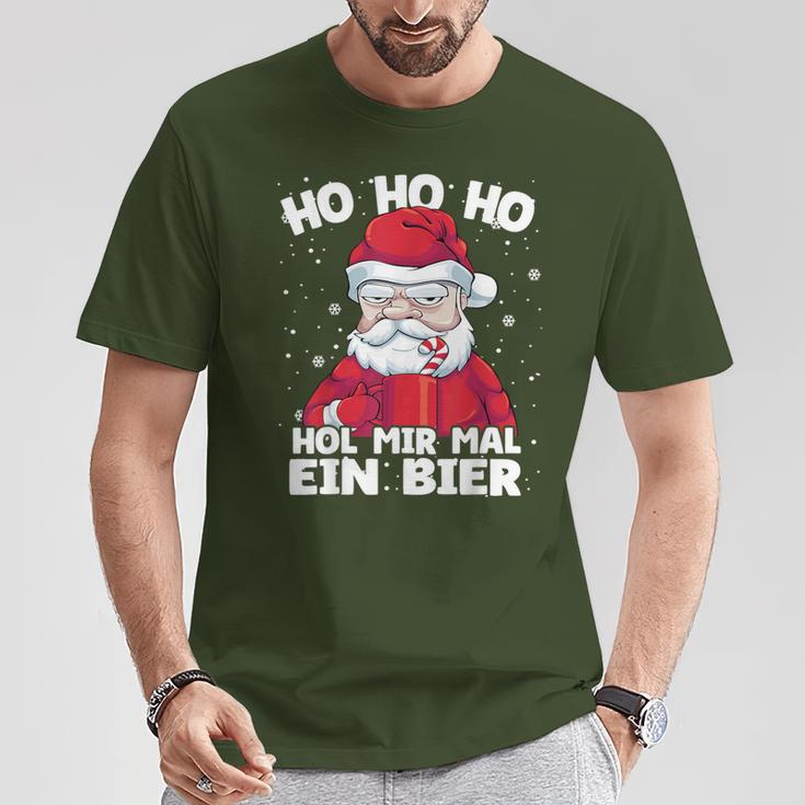 Santa Claus Beer Christmas Ho Ho Hol Mir Mal Ein Bier T-Shirt Lustige Geschenke