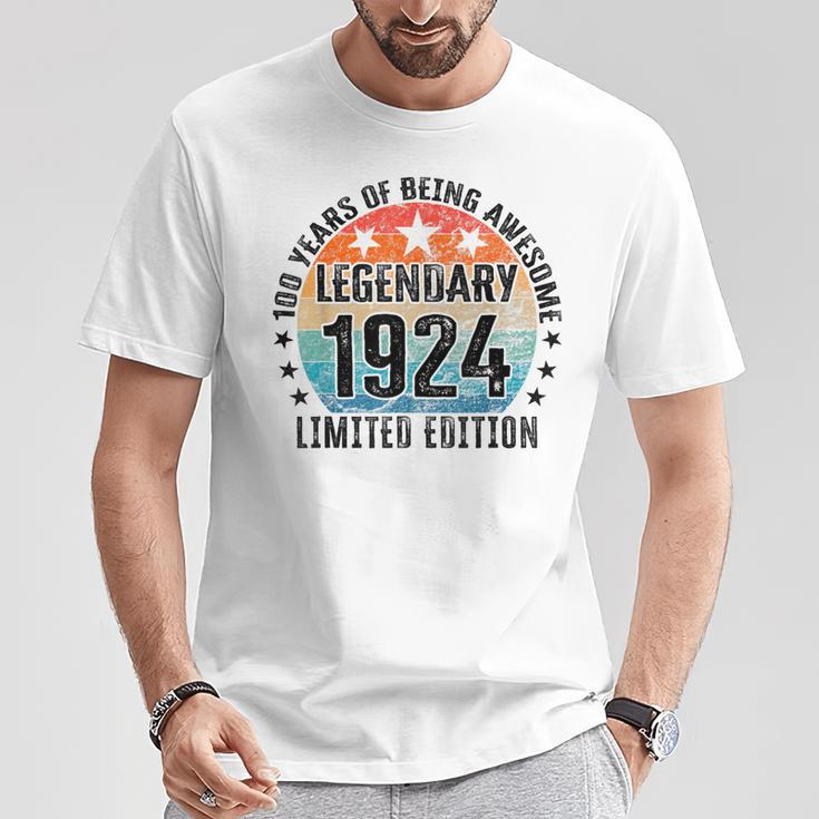 100 Geburtstag Limited Edition Best Of 1924 T-Shirt Lustige Geschenke