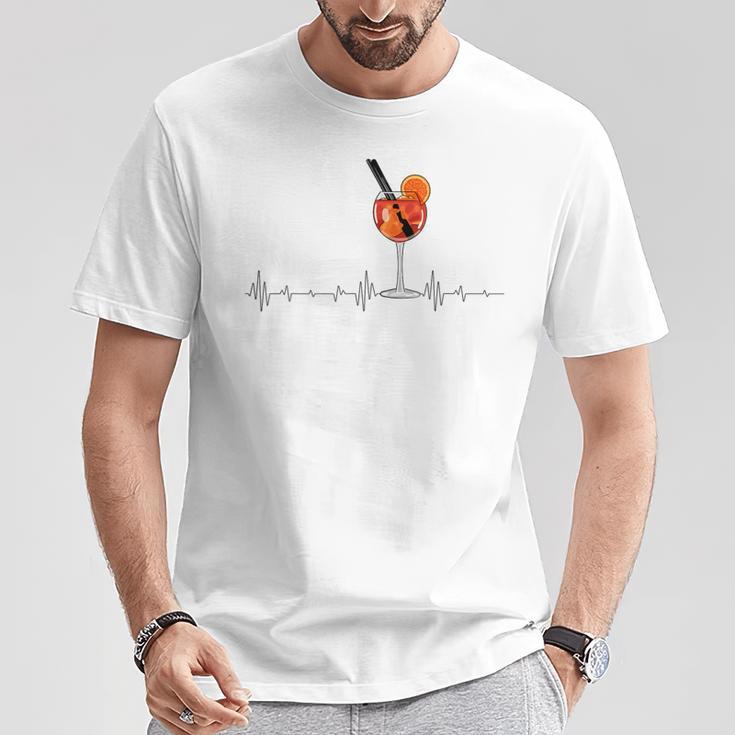 Aperitif Spritz Herzschlag Grafik T-Shirt Lustige Geschenke